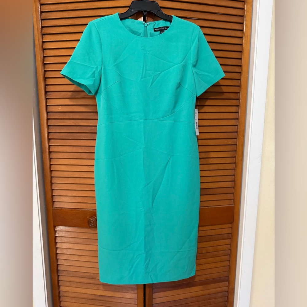 Preston & York Vibrant Teal Midi Dress Size 6 NWT